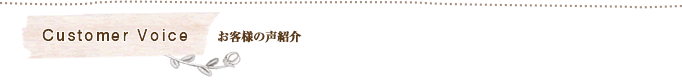 お客様の声紹介